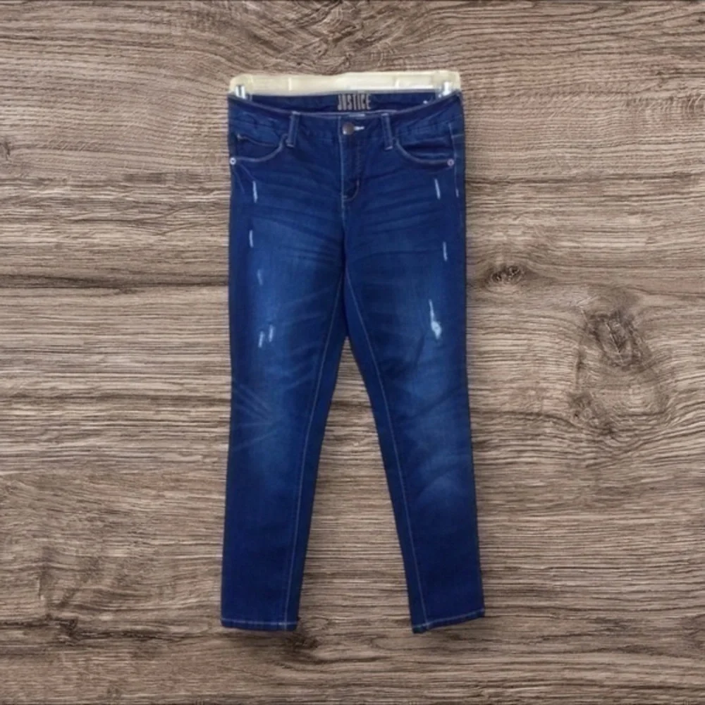 🎈3/$20!  Justice super skinny jeans. Girls Size 12. Blue stretch cotton
